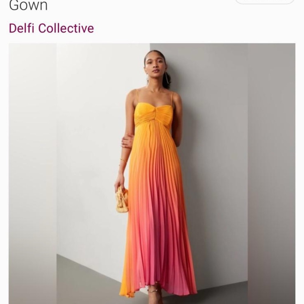 Anthropologie Dresses | Delfi Women's Orange and Pink Maxi Dress